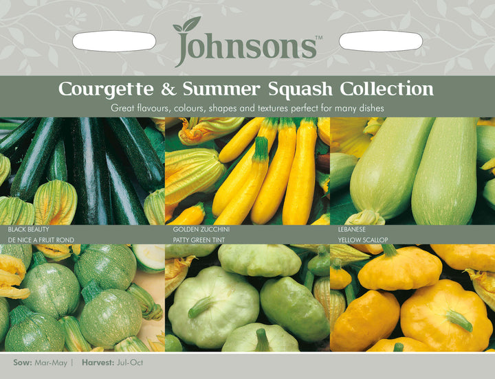 Johnsons COURGETTE & SUMMER SQUASH (COLLECTION PACK) Seeds - LGC