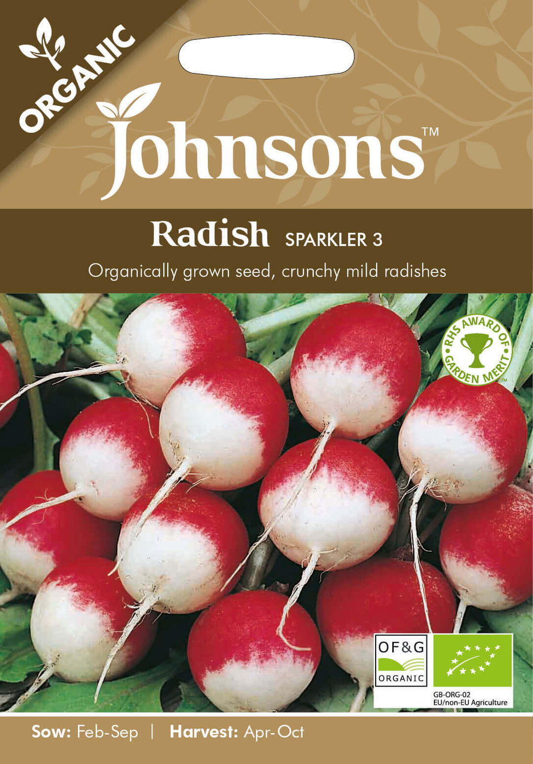 Johnsons RADISH Sparkler 3 (ORGANIC SEED) Seeds - LGC